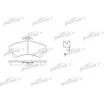 Колодки тормозные дисковые передний для MITSUBISHI CARISMA(DA#), COLT(Z2#A,Z3#A), SPACE STAR(DG#A) / VOLVO S40(VS), V40(VW) <b>PATRON PBP1093</b>