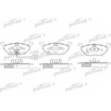 Колодки тормозные дисковые передний для AUDI A3 / SKODA FABIA, OCTAVIA, ROOMSTER / VW BORA, FOX, GOLF, NEW BEETLE, POLO <b>PATRON PBP1094</b>