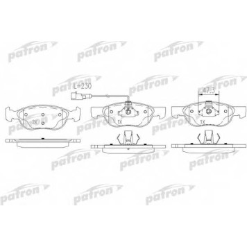 Колодки тормозные дисковые передний <b>PATRON PBP1137</b>