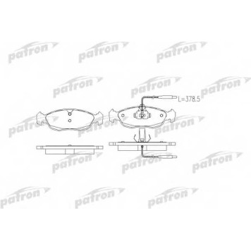 Колодки тормозные дисковые передний для CITROEN SAXO(S0,S1), XSARA(N0,N1,N2) / PEUGEOT 106(1,1A,1C), 306(7A,7B,7C,7D,7E,N3,N5) <b>PATRON PBP1168</b>
