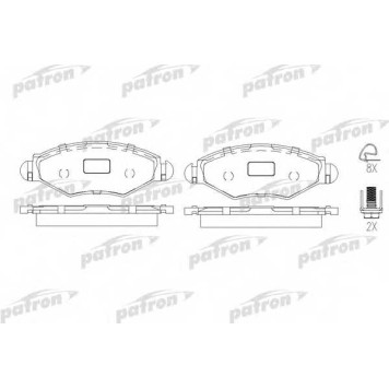 Колодки тормозные дисковые передний для CITROEN XSARA(N0,N1,N2) / PEUGEOT 206(2A/C,2E/K), 306(7A,7B,7C,N3,N5) <b>PATRON PBP1378</b>