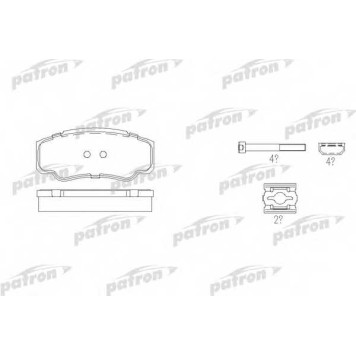 Колодки тормозные дисковые задний для CITROEN JUMPER(230,230L,230P,244,Z#) / FIAT DUCATO(230,230L,244,Z#) / PEUGEOT BOXER(230L,230P,244,Z#,ZCT#) <b>PATRON PBP1480</b>