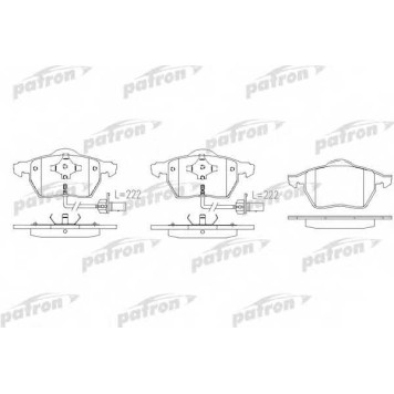 Колодки тормозные дисковые передний для VOLVO C70, S70(LS), V70(LV) <b>PATRON PBP1495</b>