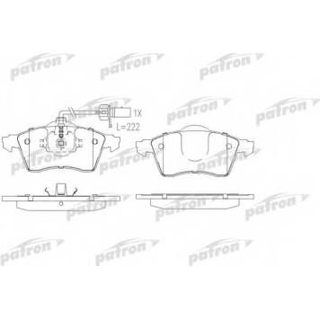 Колодки тормозные дисковые передний для VW LT(2DA, 2DD, 2DH), TRANSPORTER(70XA, 70XB, 70XC, 70XD, 7DB, 7DK, 7DW) <b>PATRON PBP1518</b>
