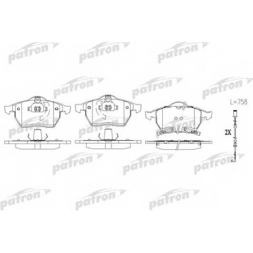Колодки тормозные дисковые передний для OPEL ASTRA(F07#, F08#, F35#, F48#, F67), ZAFIRA(F75#) / SAAB 9-3(YS3D), 9-5(YS3E), 900 <b>PATRON PBP1535</b>