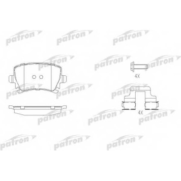 Колодки тормозные дисковые задний для AUDI A3, A4, A6, TT / SKODA OCTAVIA, SUPERB, YETI / VW CADDY, EOS, GOLF, JETTA, PASSAT, SCIROCCO, TOURAN <b>PATRON PBP1636</b>