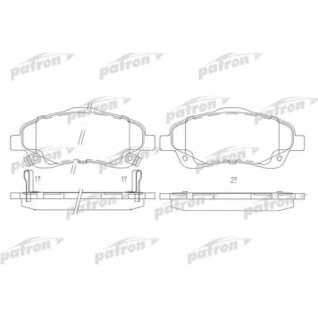 Колодки тормозные дисковые передний для TOYOTA AVENSIS(#T22#,T25,T25#), COROLLA(R1#,ZER#,ZZE12#) <b>PATRON PBP1648</b>