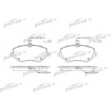 Колодки тормозные дисковые передний для CITROEN C5(RD#,TD#), C6(TD#) / PEUGEOT 407(6C#,6D#,6E#), 607(9D,9U) <b>PATRON PBP1726</b>
