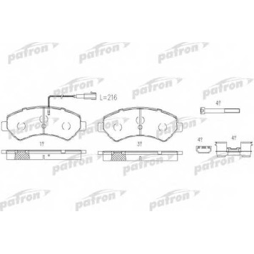 Колодки тормозные дисковые задний для CITROEN JUMPER / FIAT DUCATO(250,290) / PEUGEOT BOXER <b>PATRON PBP1927</b>