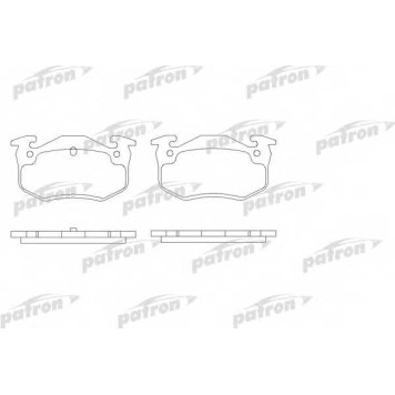 Колодки тормозные дисковые задний для CITROEN SAXO, XSARA, ZX / PEUGEOT 106, 205, 206, 306, 309 / RENAULT 11, 19, 9, CLIO, MEGANE, SUPER 5, THALIA <b>PATRON PBP558</b>