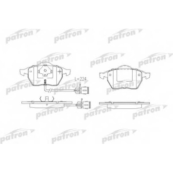 Колодки тормозные дисковые передний для AUDI 100(4A,C4), A6(4A,C4) <b>PATRON PBP590</b>