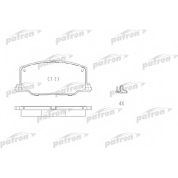 Колодки тормозные дисковые передний для TOYOTA CAMRY(#V2#), CARINA(#T15#,#T17#), CELICA(AT18#,ST18#) <b>PATRON PBP602</b>