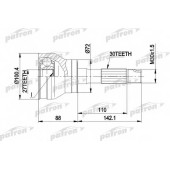 Шарнирный комплект приводного вала PATRON PCV1002