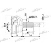 Шарнирный комплект приводного вала PATRON PCV1049