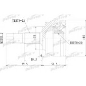 Шарнирный комплект приводного вала PATRON PCV1073