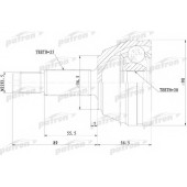 Шарнирный комплект приводного вала PATRON PCV1074