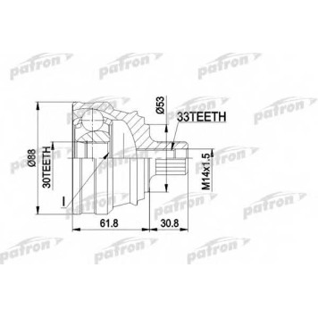 Шарнирный комплект приводного вала PATRON PCV1091
