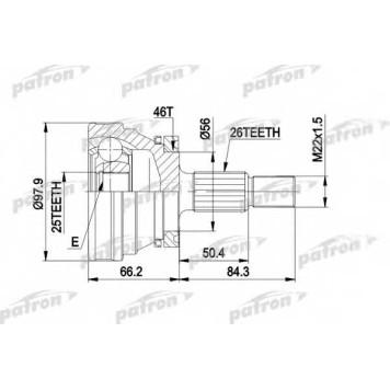 Шарнирный комплект приводного вала PATRON PCV1169