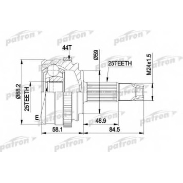 Шарнирный комплект приводного вала PATRON PCV1214