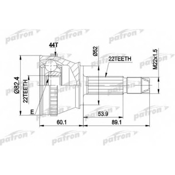 Шарнирный комплект приводного вала PATRON PCV1232