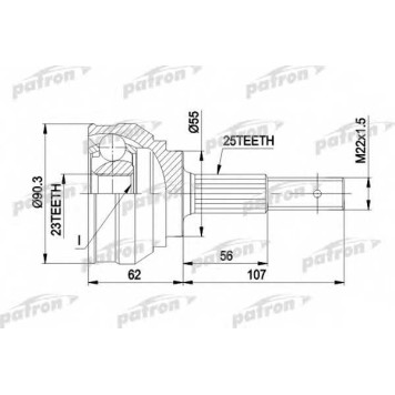 Шарнирный комплект приводного вала PATRON PCV1248