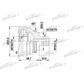 Шарнирный комплект приводного вала PATRON PCV1277