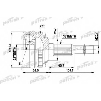 Шарнирный комплект приводного вала PATRON PCV1279