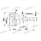 Шарнирный комплект приводного вала PATRON PCV1281