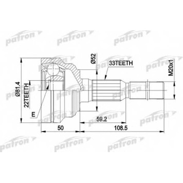 Шарнирный комплект приводного вала PATRON PCV1287