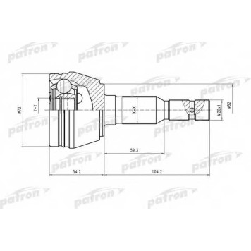 Шарнирный комплект приводного вала PATRON PCV1290