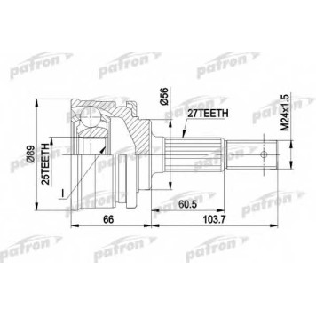 Шарнирный комплект приводного вала PATRON PCV1323