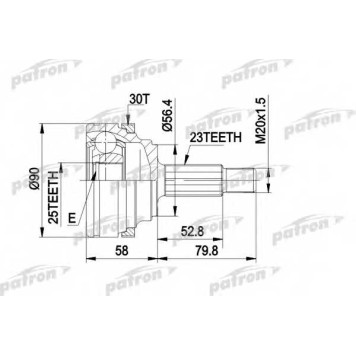 Шарнирный комплект приводного вала PATRON PCV1336
