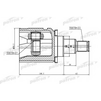 Шарнирный комплект приводного вала PATRON PCV1362