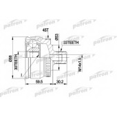 Шарнирный комплект приводного вала PATRON PCV1375