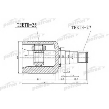 Приводной вал PATRON PCV1379