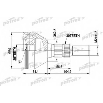 Шарнирный комплект приводного вала PATRON PCV1420