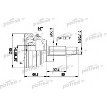 Шарнирный комплект приводного вала PATRON PCV1422