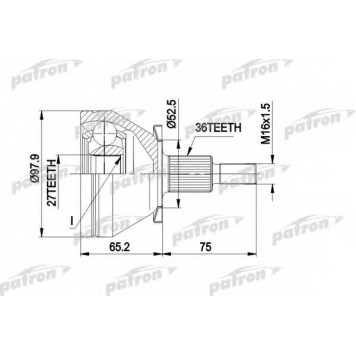 Шарнирный комплект приводного вала PATRON PCV1428