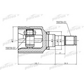 Шарнирный комплект приводного вала PATRON PCV1439