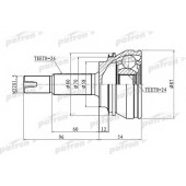 Шарнирный комплект приводного вала PATRON PCV1441