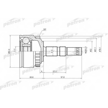 Шарнирный комплект приводного вала PATRON PCV1451