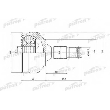 Шарнирный комплект приводного вала PATRON PCV1455