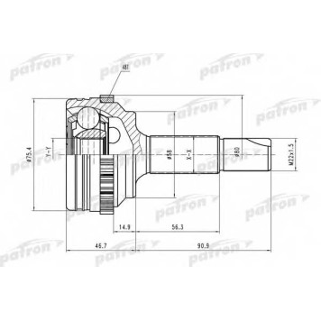 Шарнирный комплект приводного вала PATRON PCV1460