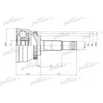 Шарнирный комплект приводного вала PATRON PCV1477