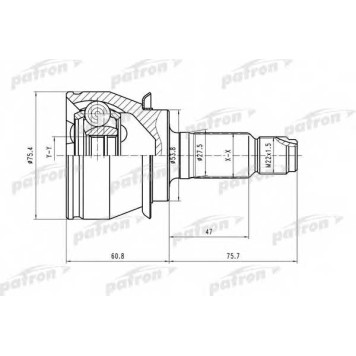 Шарнирный комплект приводного вала PATRON PCV1480