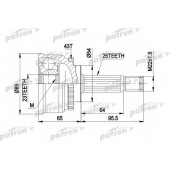 Шарнирный комплект приводного вала PATRON PCV1491