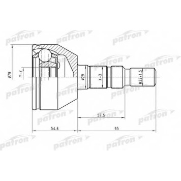 Шарнирный комплект приводного вала PATRON PCV1504