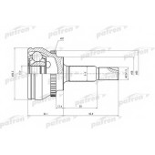 Шарнирный комплект приводного вала PATRON PCV1544