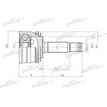 Шарнирный комплект приводного вала PATRON PCV1545