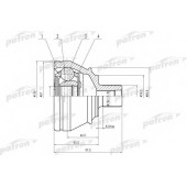 Шарнирный комплект приводного вала PATRON PCV1552